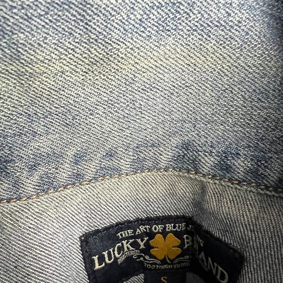 Women's Lucky Brand Tomboy Trucker Light Blue Denim Jean Jacket - Size S - Picture 7 of 8